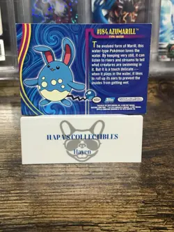 LP AZUMARILL #184 - BLUE LOGO - NON-HOLO - JOHTO TOPPS POKEMON CARD - Image 2