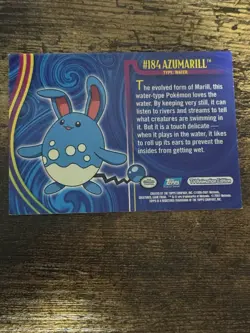 LP AZUMARILL #184 - BLUE LOGO - NON-HOLO - JOHTO TOPPS POKEMON CARD - Image 3
