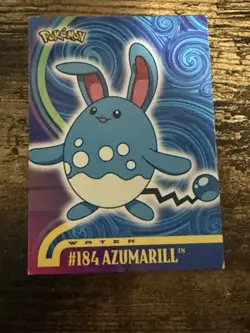 LP AZUMARILL #184 - BLUE LOGO - NON-HOLO - JOHTO TOPPS POKEMON CARD - Image 4