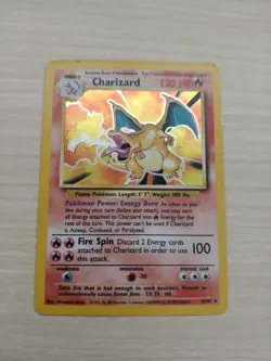 Pokemon TCG Charizard Card 4/102 WOTC 1999 Rare Holo Base Set - Image 1