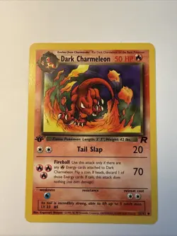 Dark Charmeleon 32/82 1st Edition 2000 Pokemon Team Rocket Uncommon Card NM - Image 1