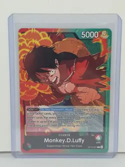 Monkey D. Luffy OP13-001 Leader One Piece Trading Card Red / Green - Image 1