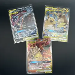Fire Lot! Charizard Japanese Tag Team GX Holo Lot Of 3 Pokemon Cards NM/MT - Image 1
