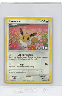 Eevee 62/100 - STAMPED Reverse Holo Platinum - BK PROMO - POKEMON CARD - LP/MP - Image 1