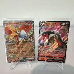 4 Card EX Lot Pokemon TCG Ethan's Ho-Oh, Houndoom V, Salamence V - Image 1
