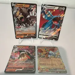 4 Card EX Lot Pokemon TCG Ethan's Ho-Oh, Houndoom V, Salamence V - Image 3