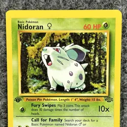 VTG Pokemon Jungle 1st Ed Nidoran Female # 57/64 Common NM - Image 3