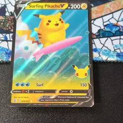 Pokemon Surfing Pikachu V 008/025 Celebrations Ultra Rare Full Art Holo - Image 1