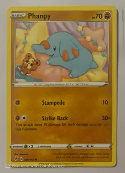 Pokemon Phanpy 086/185 Swsh04: Vivid Voltage Regular Common Basic 70HP - Image 1