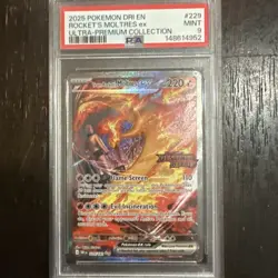 Team Rocket's Moltres ex (Destined Rivals Stamp) 229/182 Pokemon TCG PSA Mint 9 - Image 1
