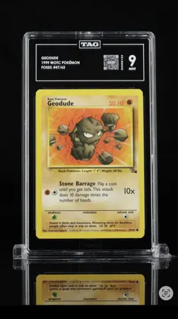 Pokemon Geodude 47/62 Fossil Unlimited TAG Graded - Image 1