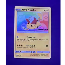 Pokemon Ash's Pikachu SM108 Black Star Promo Holo Basic SM 70 HP - Image 1