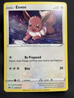Eevee SWSH127 Promo Cosmos Holo Pokemon HD Galaxy 2 SWIRLS NM - Image 1