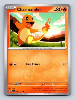 CHARMANDER 020/217 C ASCENDED HEROES POKEMON NM - Image 1