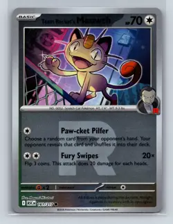 TEAM ROCKET'S MEOWTH (TEAM ROCKET) 161/217 HOLO C ASCENDED HEROES POKEMON NM - Image 1