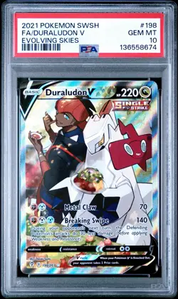 Pokemon Duraludon V (Alternate Full Art) 198/203 Evolving Skies PSA 10 - Image 1