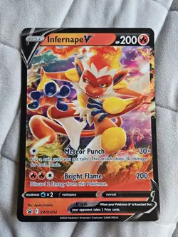 Pokemon TCG Infernape V SWSH Black Star Promos SWSH252 Holo Promo Jumbo Oversize - Image 1