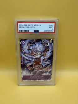 PSA 9 2024 ONE PIECE ST18 EN MONKEY D LUFFY P-041 GEAR 5 ENGLISH PURPLE - Image 1