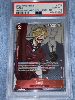 One Piece Sanji Premium Card Collection 25th Anniversary Edition English Psa 10 - Image 1