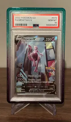 Pokemon Go Mewtwo V #72/78 PSA 10 w/ Limited Edition Labyrinth GradedGuard! - Image 1