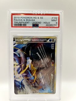 Pokemon Palkia & Dialga Legend Bottom Triumphant 102/102 PSA 9 - Image 1