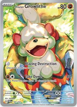 Pokemon Hisuian Growlithe 181/167 Illustration RarSv06: Twilight Masquerade Holo - Image 1