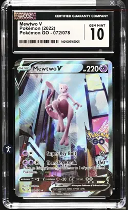 CGC 10 GEM MINT MEWTWO V 072/078 POKEMON GO 2022 - LOW POP SET HIT - Image 1