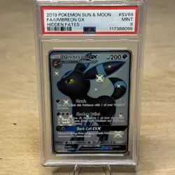 2019 Pokemon Sun & Moon Hidden Fates Shiny Umbreon GX #SV69 PSA 9 MINT - Image 1