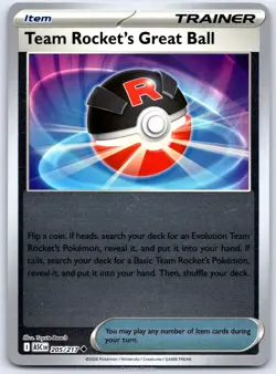 Team Rocket's Great Ball 205/217 UC Ascended Heroes Pokemon Reverse Holo NM/M - Image 1