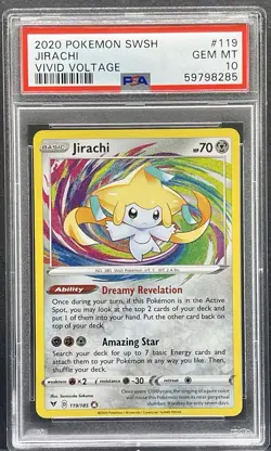 2020 Pokemon SWSH Vivid Voltage #119 Jirachi PSA 10 GEM MINT - Image 1