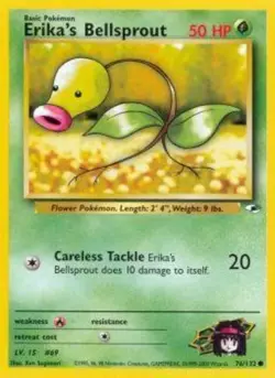 Heavily Played, English Pokemon Regular Erika's Bellsprout - 76/132 - Common - U - Image 1