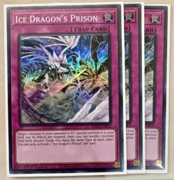 Yugioh! 3x Ice Dragon's Prison RA01-EN078 Super Rare 1st Ed NM - Image 1