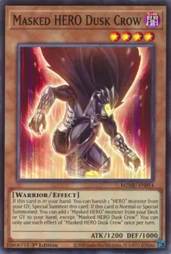 Yugioh! Masked HERO Dusk Crow - MZMU-EN014 - Super Rare - 1st Edition Near Mint, - Image 1