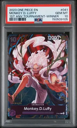 2023 ONE PIECE PROMOS 1ST ANV TOURNAMENT-WINNER #041 MONKEY D. LUFFY PSA 10 - Image 1
