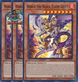Yugioh! 3x Horus the Black Flame Deity MP25-EN158 Ultra Rare 1st Ed NM - Image 1
