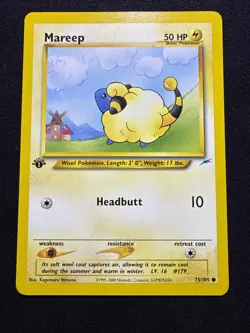 Mareep - 1st Edition - 75/105 Neo Destiny - Pokemon TCG - 2002 - Image 1
