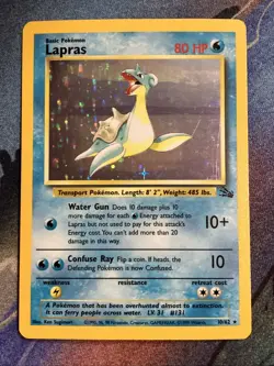 Pokemon 1999 Fossil Unlimited: Lapras (10/62) MP - Image 1