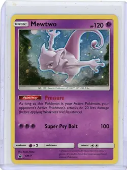 Mewtwo SM77 Black Star Promo Cosmos Holo Rare Pokemon Card Shining Legends LP - Image 1