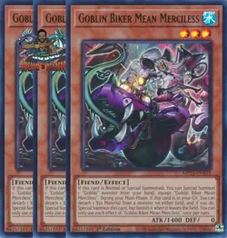 Yugioh! 3x Goblin Biker Mean Merciless MP25-EN155 Ultra Rare 1st Ed NM - Image 1