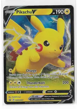 Pikachu V SWSH061 Black Star Promo Ultra Rare Holo Pokemon TCG Card NM - Image 1