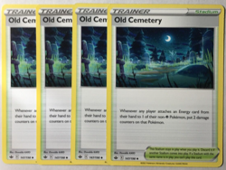 POKEMON 4X OLD CEMETERY 147/198 CHILLING REIGN UNCOMMON NEAR MINT-PLAYSET - Image 1