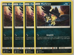 POKEMON 4X MURKROW 128/236 UNIFIED MINDS COMMON NEAR MINT-PLAYSET - Image 1