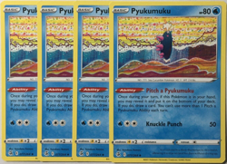 POKEMON 4X PYUKUMUKU 077/264 FUSION STRIKE UNCOMMON NEAR MINT-PLAYSET - Image 1