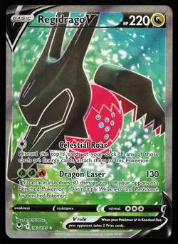 Regidrago V 183/195 Ultra Rare Silver Tempest Pokemon Card - Image 1