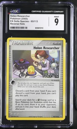 CGC 9 Holon Researcher Delta Species 95/113 Reverse Holo STAMPED Pokemon Card - Image 1