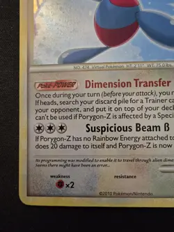 2010 Moderate Play Pokemon Porygon-Z 7/102 HGSS Triumphant Holo English - Image 4