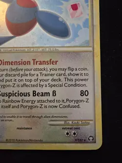 2010 Moderate Play Pokemon Porygon-Z 7/102 HGSS Triumphant Holo English - Image 5