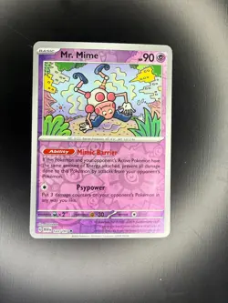 Mr. Mime 122/165 Rare 151 Pokemon Reverse Holo Near Mint - Image 1