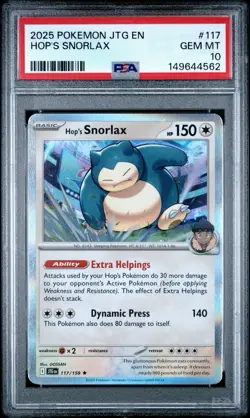 2025 Pokemon Journey Together - Hop’s Snorlax #117 - Holo - PSA 10 💎 GEM 💎 - Image 2