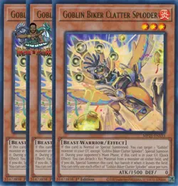 Yugioh! 3x Goblin Biker Clatter Sploder MP25-EN153 Ultra Rare 1st Ed NM - Image 1